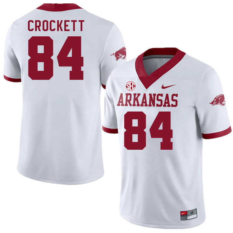 Men #84 Marlon Crockett Arkansas Razorback College Football Jerseys Stitched Sale-Alternate White - Click Image to Close